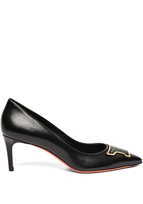 Santoni 90mm Sibille leather pumps - Black