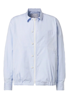 sacai striped poplin jacket - Blue