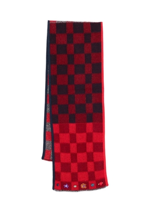 YANYAN KNITS checked scarf - Red
