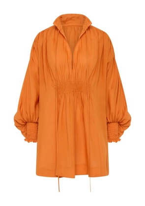 Lee Mathews smocked mini day dress - Orange