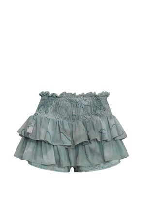 Amir Slama x Jade Picon ruffled floral-print shorts - Blue