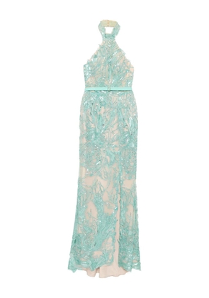 Saiid Kobeisy embroidered gown - Green