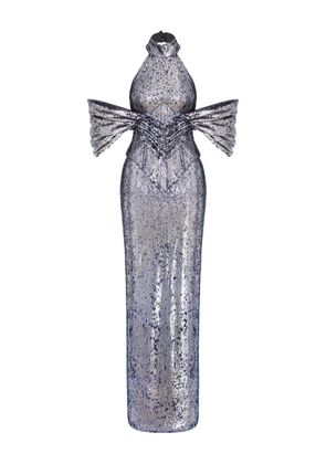 MITILIANE COUTURE sequin-embellished maxi dress - Silver