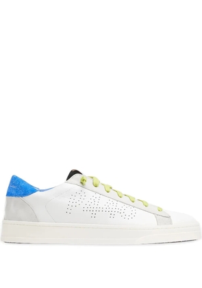 P448 logo-perforated sneakers - White
