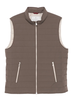 Brunello Cucinelli quilted zip-front vest - Brown