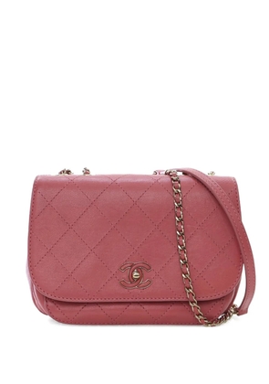 CHANEL Pre-Owned 2019 Small Stitched Calfskin Covered CC Flap crossbody bag - Pink