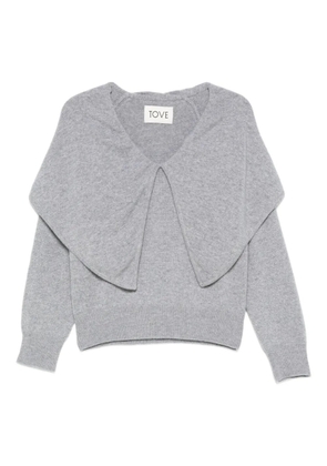 TOVE Malia wide-collar jumper - Grey