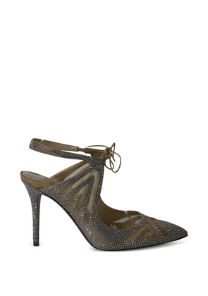 René Caovilla crystal-embellished heeled pumps - Silver