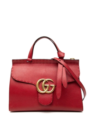 Gucci Pre-Owned 2016-2025 Medium GG Marmont Grained Leather Top Handle satchel - Red