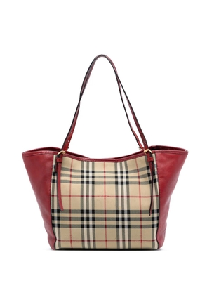 Burberry Pre-Owned 2000-2017 Small Haymarket Check Canvas and Leather Canterbury tote bag - Brown