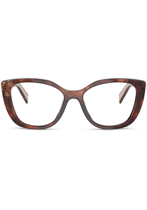 Prada Eyewear geometric-frame glasses - Brown