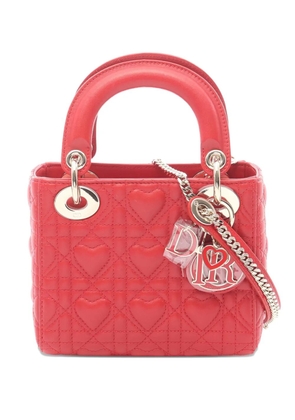 Christian Dior Pre-Owned 2010-2025 Micro Lambskin Heart Cannage Lady Dior handbag - Red
