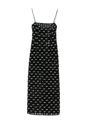 NISSA bow-embellished midi dress - Black
