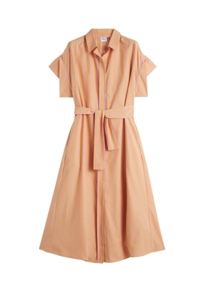 ASPESI pinstripe-print cotton shirtdress - Orange