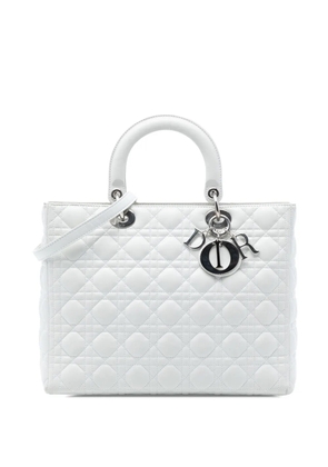 Christian Dior Pre-Owned 2010 Large Lambskin Cannage Lady Dior satchel - White