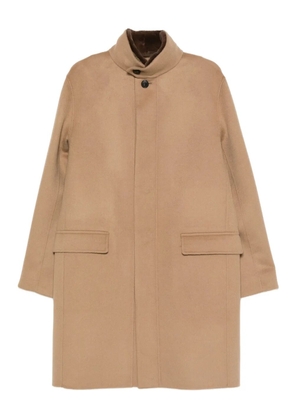 Yves Salomon high-neck flap-pocket coat - Neutrals