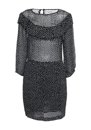 GANNI polka-dot ruffle dress - Black