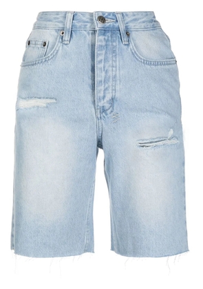 Ksubi longline distressed denim shorts - Blue