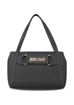 Just Cavalli logo-plaque top-handle shoulder bag - Black