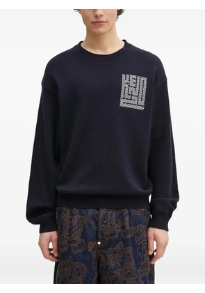 Kenzo Kamon intarsia-logo sweater - Blue