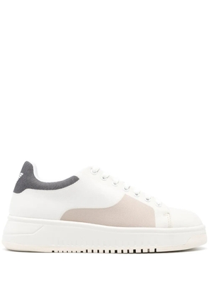Emporio Armani colour-block lace-up sneakers - Neutrals