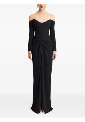 Gemy Maalouf off-shoulder draped maxi dress - Black