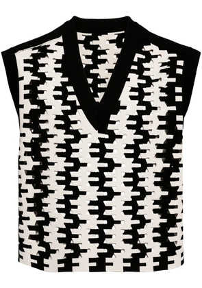 CROQUIS geometric-pattern print vest - Black