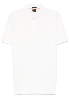 BOSS logo-embroidered polo shirt - White