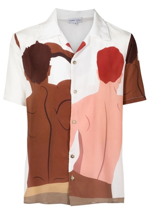 Amir Slama graphic-print silk shirt - Brown