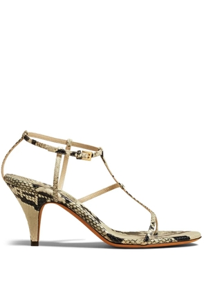 KHAITE The Jones 75mm leather sandals - Neutrals