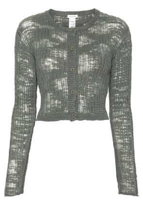 Acne Studios ribbed semi-sheer cardigan - Green