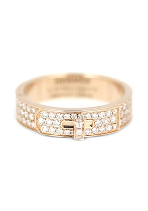 Hermès Pre-Owned 18K rose gold diamond buckle ring - Pink