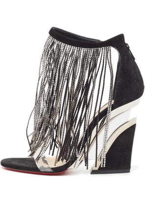 Christian Louboutin Pre-Owned 110mm fringed sandals - Black