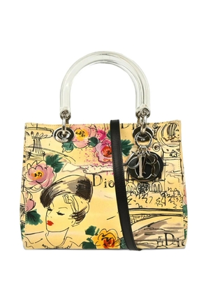 Christian Dior Pre-Owned 2005s Lady Dior 2way floral-print handbag - Yellow