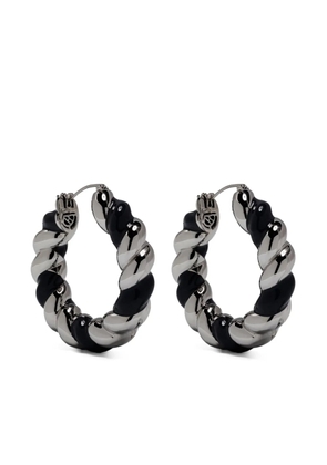 Eddie Borgo enamel rope hoops earrings - Silver