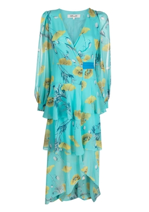 DVF Diane von Furstenberg Silvia floral-print tiered dress - Blue