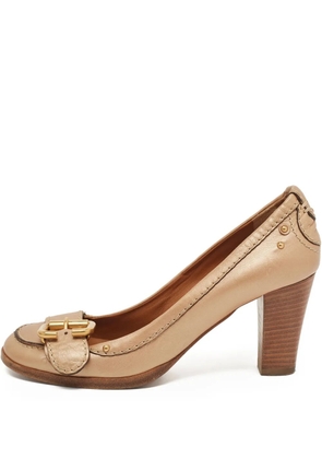Chloé Pre-Owned 110mm leather pumps - Gold