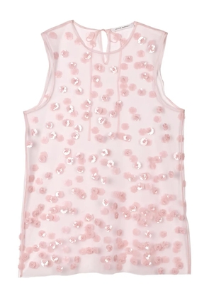 Cecilie Bahnsen Utania sequin blossom tulle top - Pink