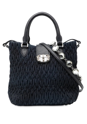 Miu Miu Pre-Owned 2010-2025 Matelasse Denim Crystal satchel - Blue