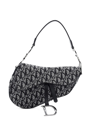 Christian Dior Pre-Owned Vintage Saddle Bag Diorissimo Canvas Medium shoulder bag - Black