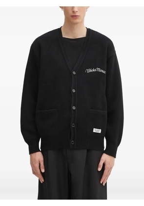WACKO MARIA embroidered V-neck cardigan - Black