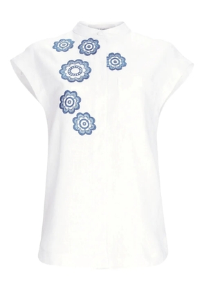 Silvia Tcherassi Adele floral-embroidery shirt - White