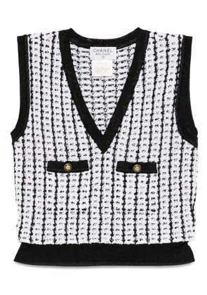 CHANEL Pre-Owned 1997 sleeveless vest sweater top - White