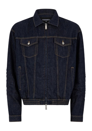 DSQUARED2 dark wash drawstring jean jacket - Blue