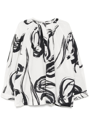 JNBY all-over graphic print shirt - White