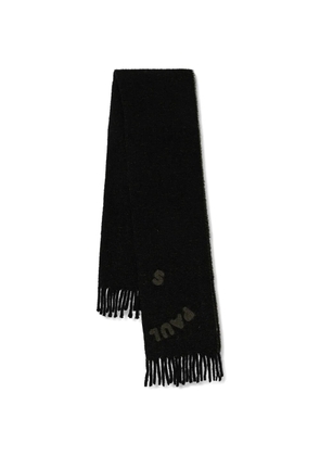 Paul Smith fringed logo scarf - Black