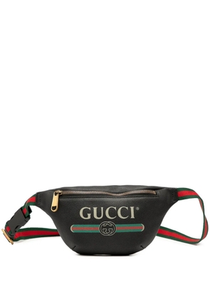 Gucci Pre-Owned 2000-2015 Small Grained Calfskin Logo belt bag - Black