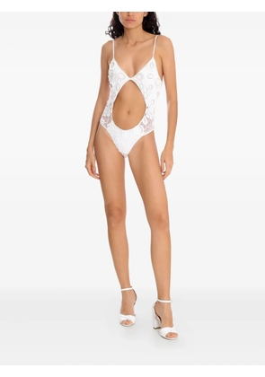 Amir Slama cut-out embellished swimsuit - White