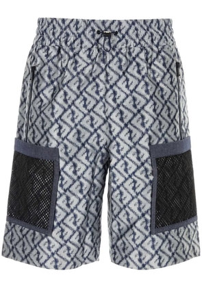FENDI Zucca-monogram bermuda shorts - Blue