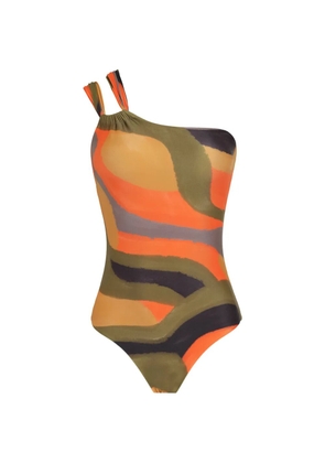 Lygia & Nanny one-shoulder printed swimsuit - Orange